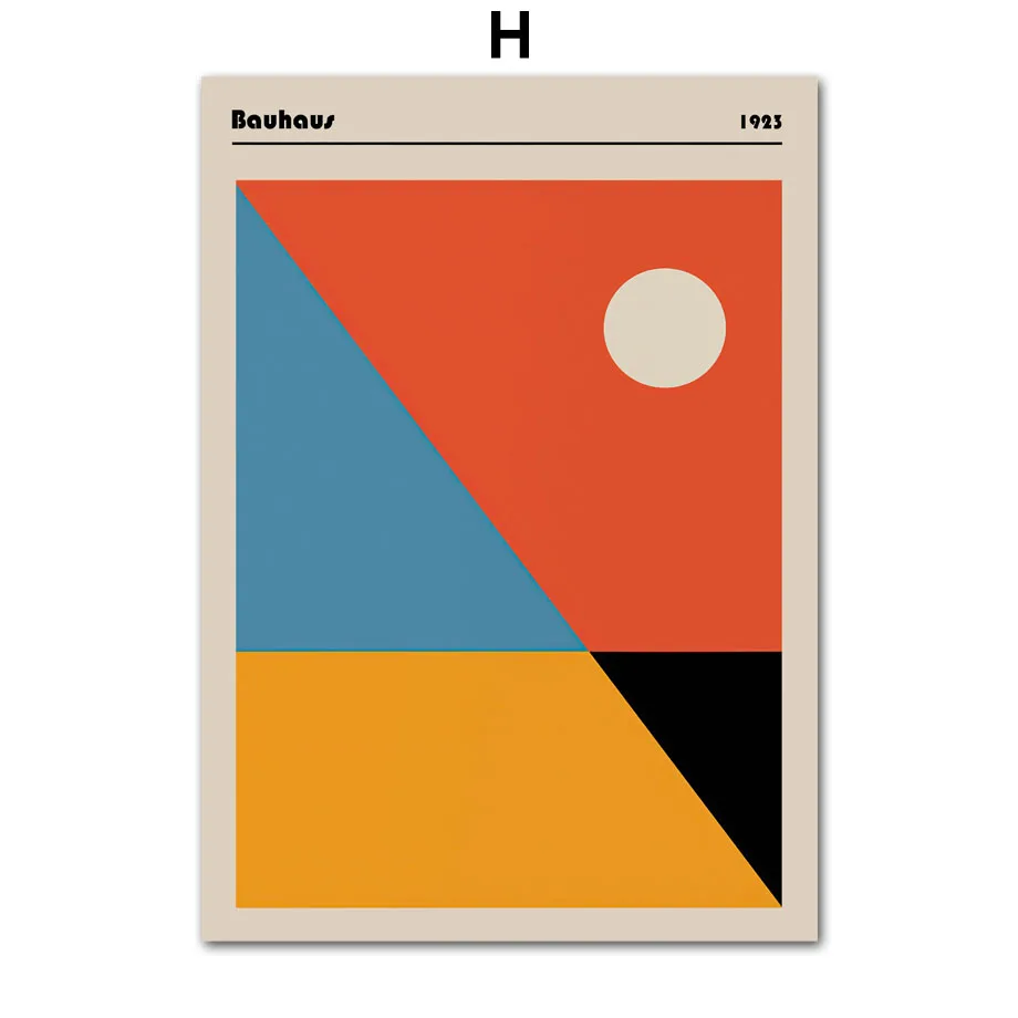 Plakat Bauhaus Mondrian Pop Art Geometria Niebieski
