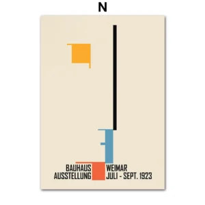 Plakat Bauhaus Mondrian Pop Art Geometria Pomarańczowy