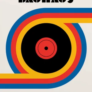 Bauhaus - geometryczny plakat z okiem Fioletowy/фиолетовый