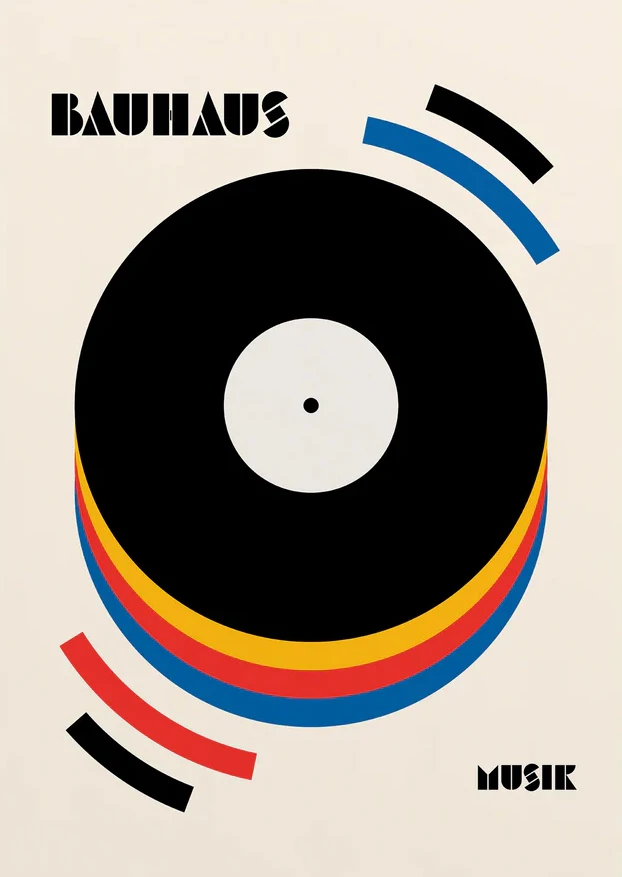 Bauhaus - geometryczny plakat z okiem Jasnozielony