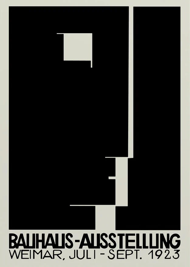 Bauhaus - geometryczny plakat z okiem Pomarańczowy