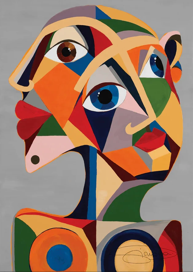 Bauhaus - geometryczny plakat z okiem Wielo