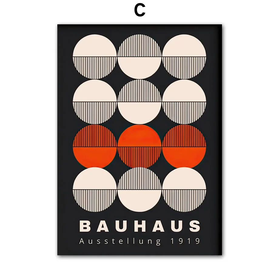 Bauhaus tęczowe linie - plakat geometryczny Wzór 2