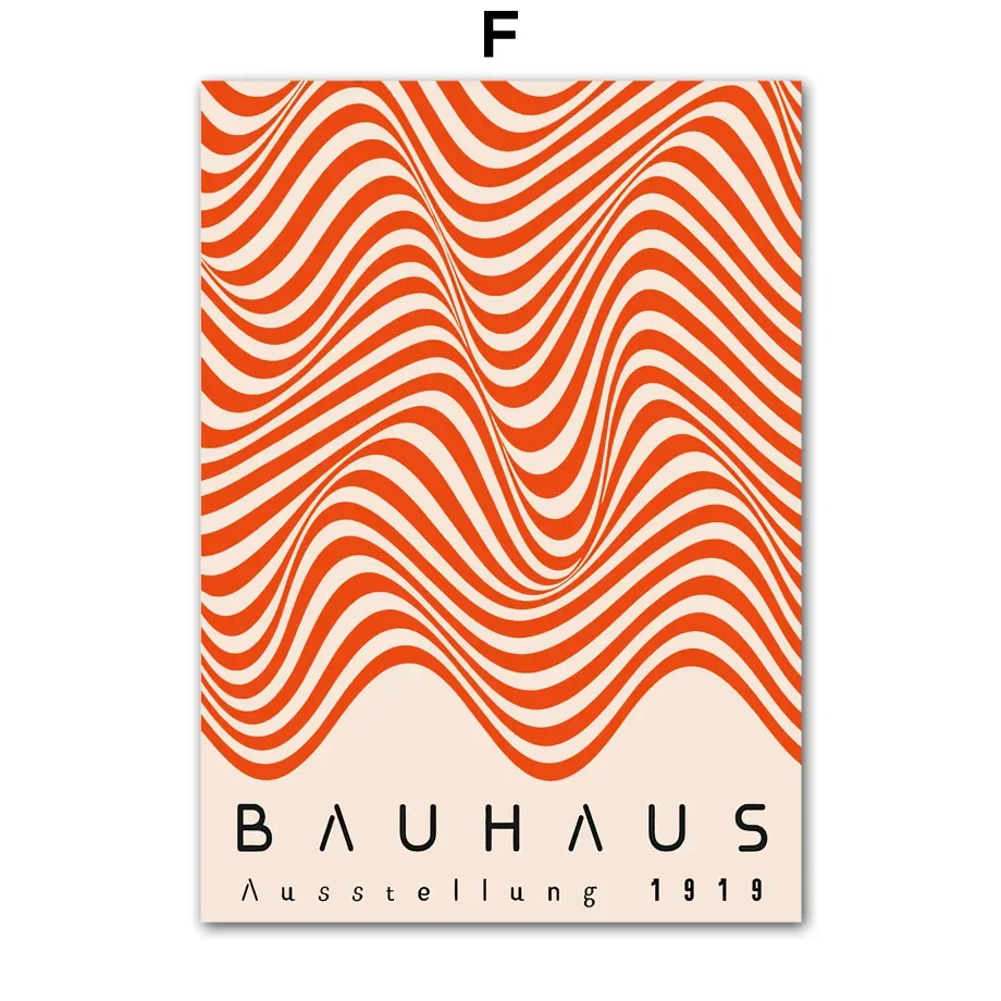 Bauhaus tęczowe linie - plakat geometryczny Wzór 4