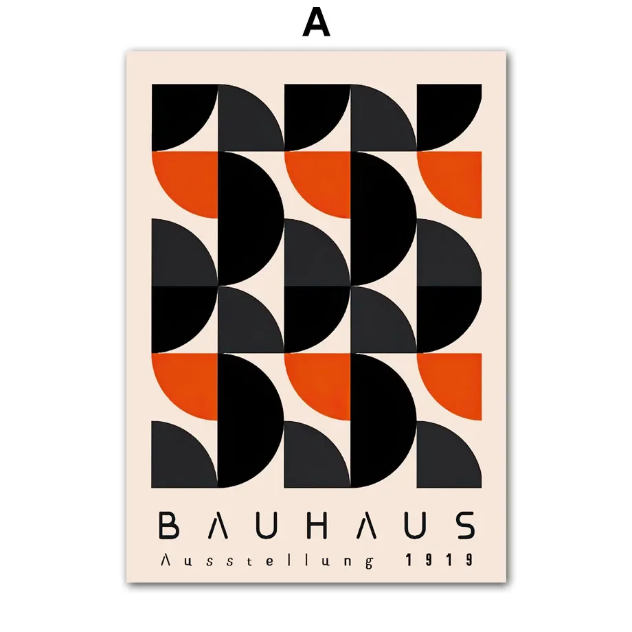 Bauhaus tęczowe linie - plakat geometryczny Wzór 5