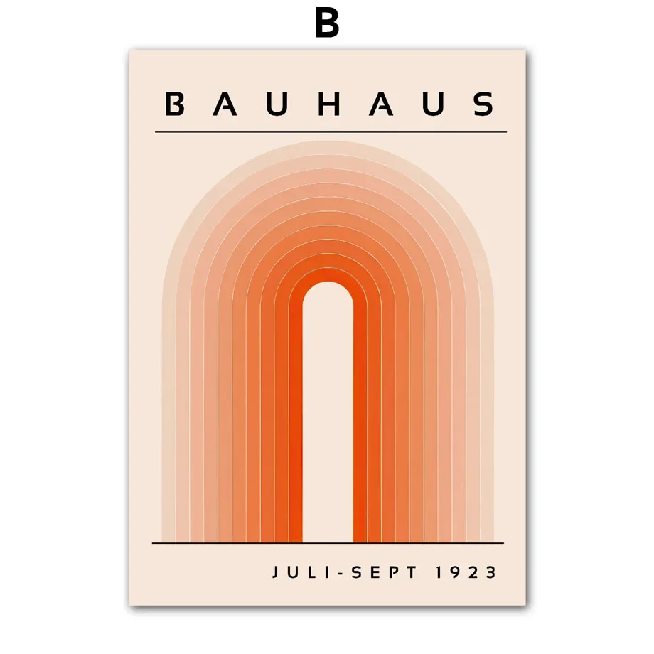 Bauhaus tęczowe linie - plakat geometryczny Wzór 6