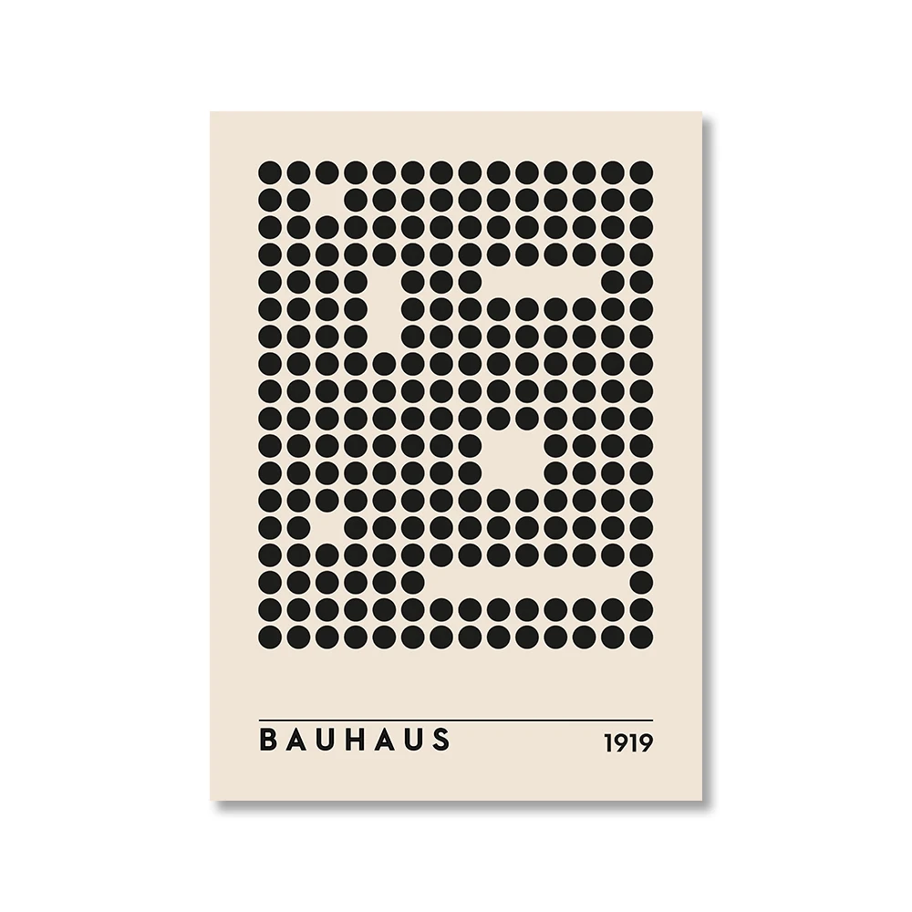 Vintage Bauhaus - geometryczny plakat Burgundia