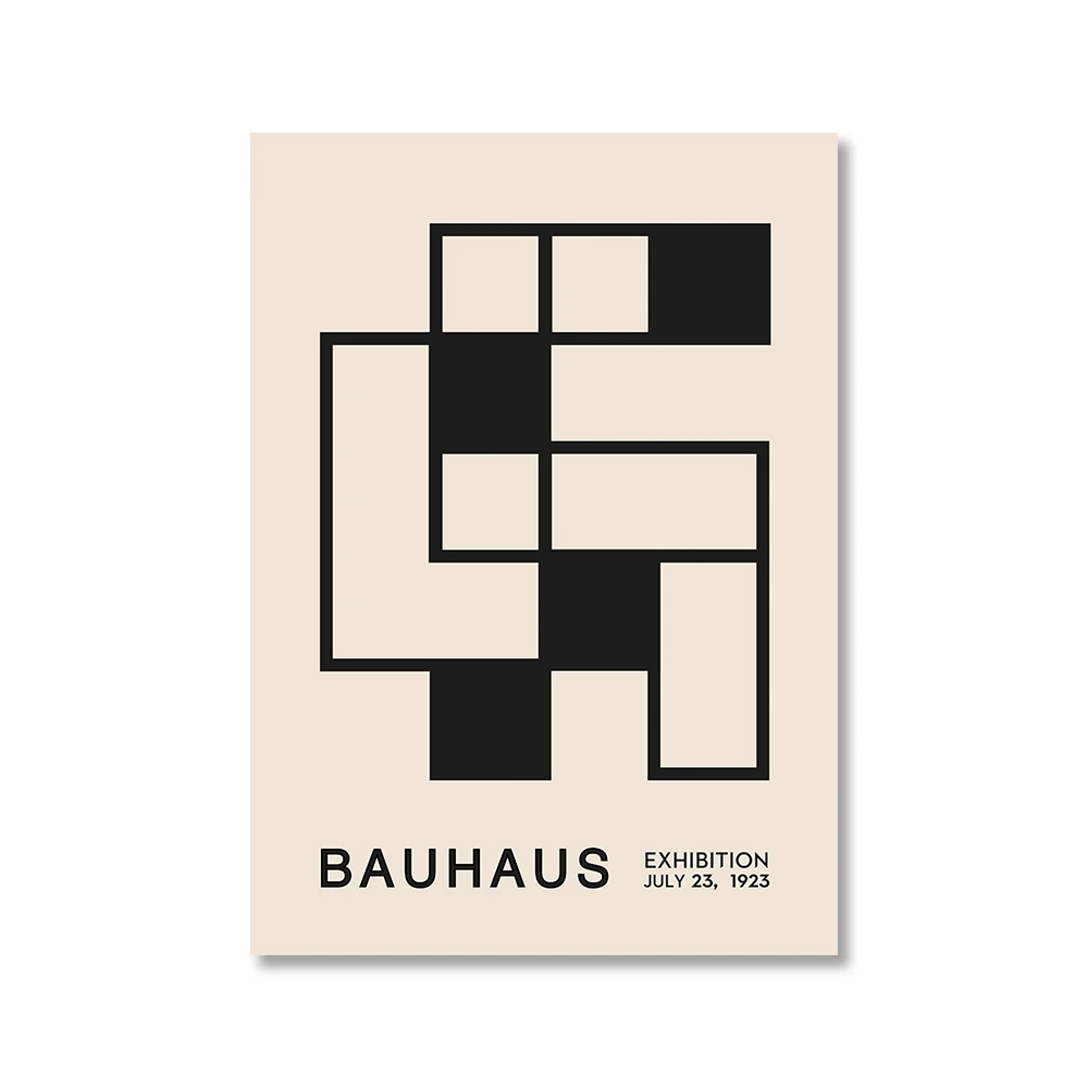 Vintage Bauhaus - geometryczny plakat Fioletowy
