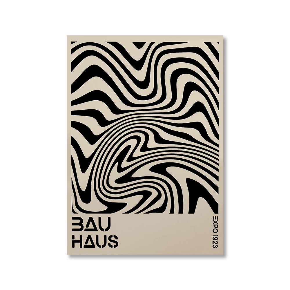 Vintage Bauhaus - geometryczny plakat Jasnoszary