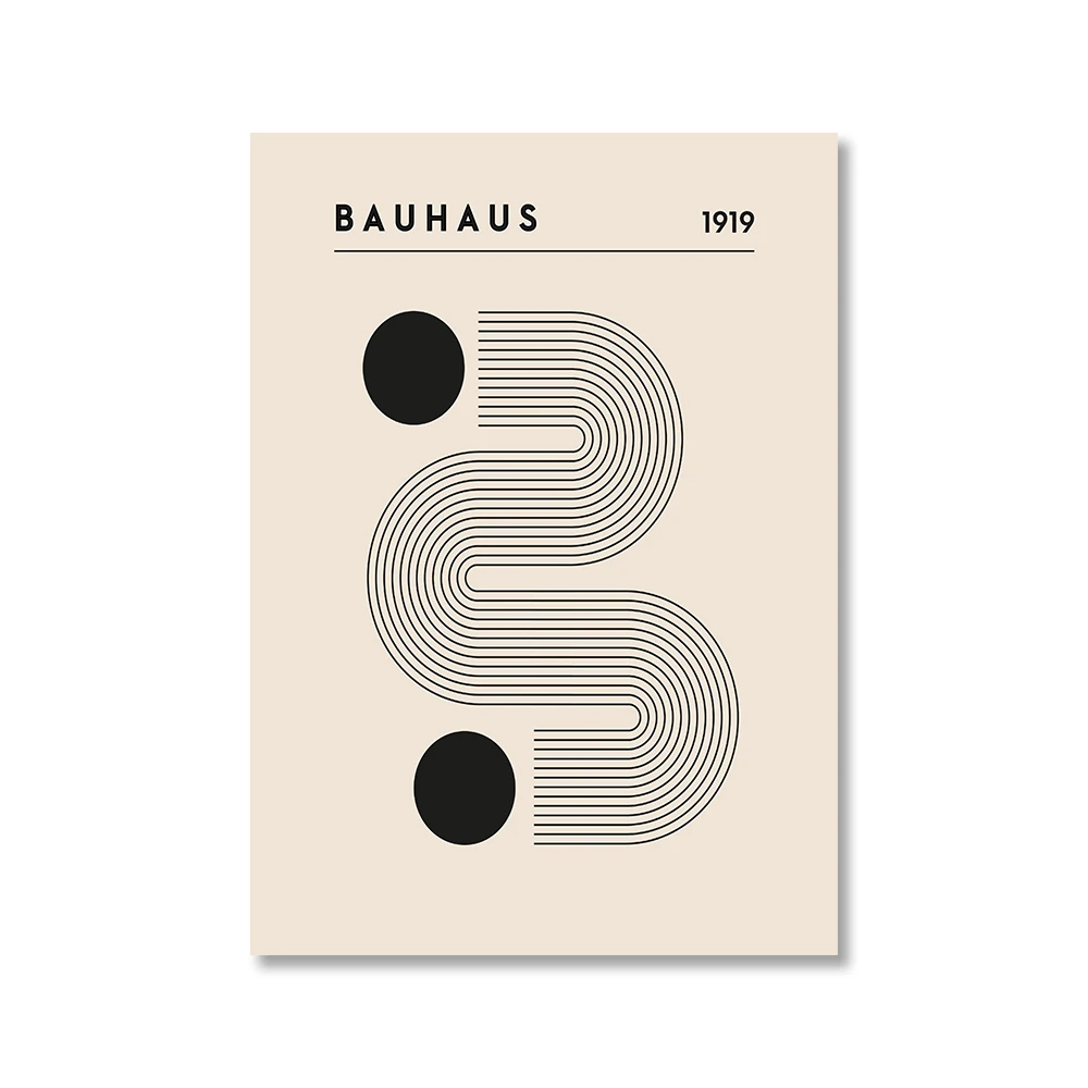 Vintage Bauhaus - geometryczny plakat żółty