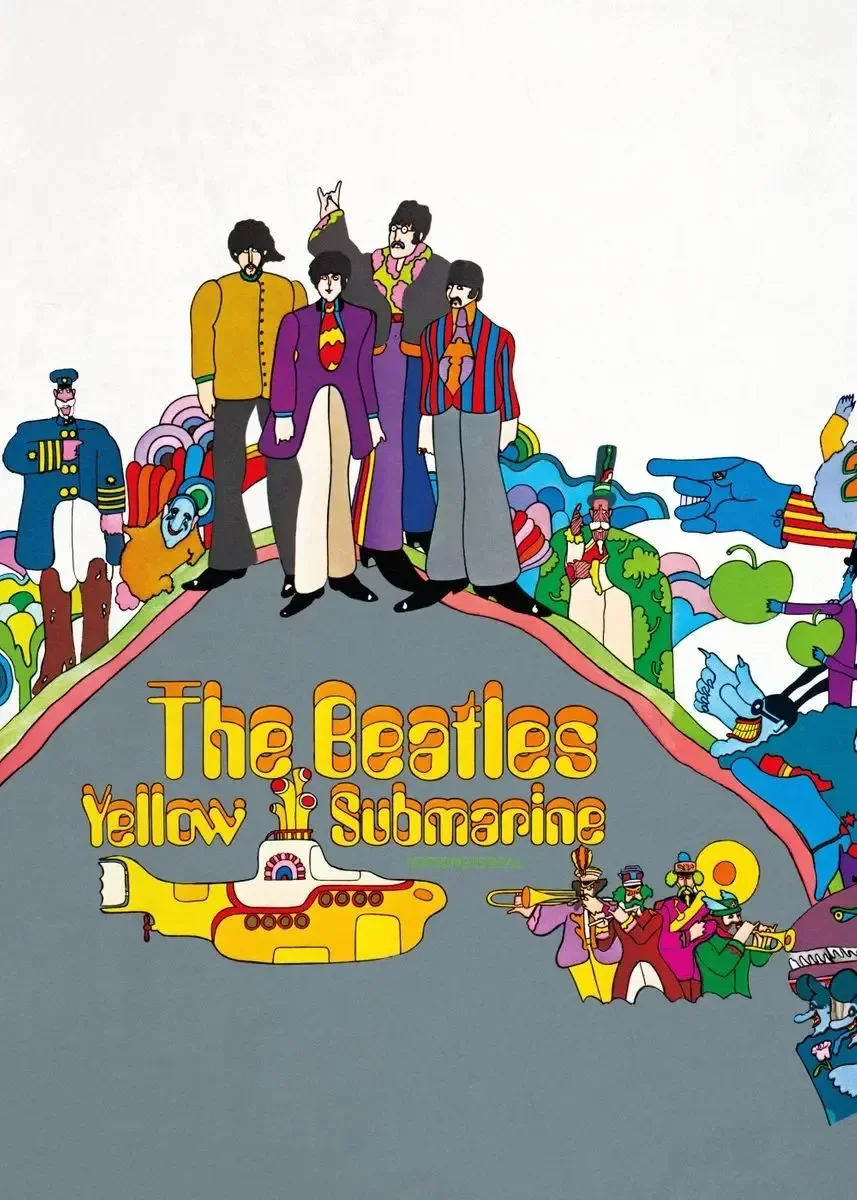 Plakat Beatles Yellow Submarine - kultowy zespół Wzór 1