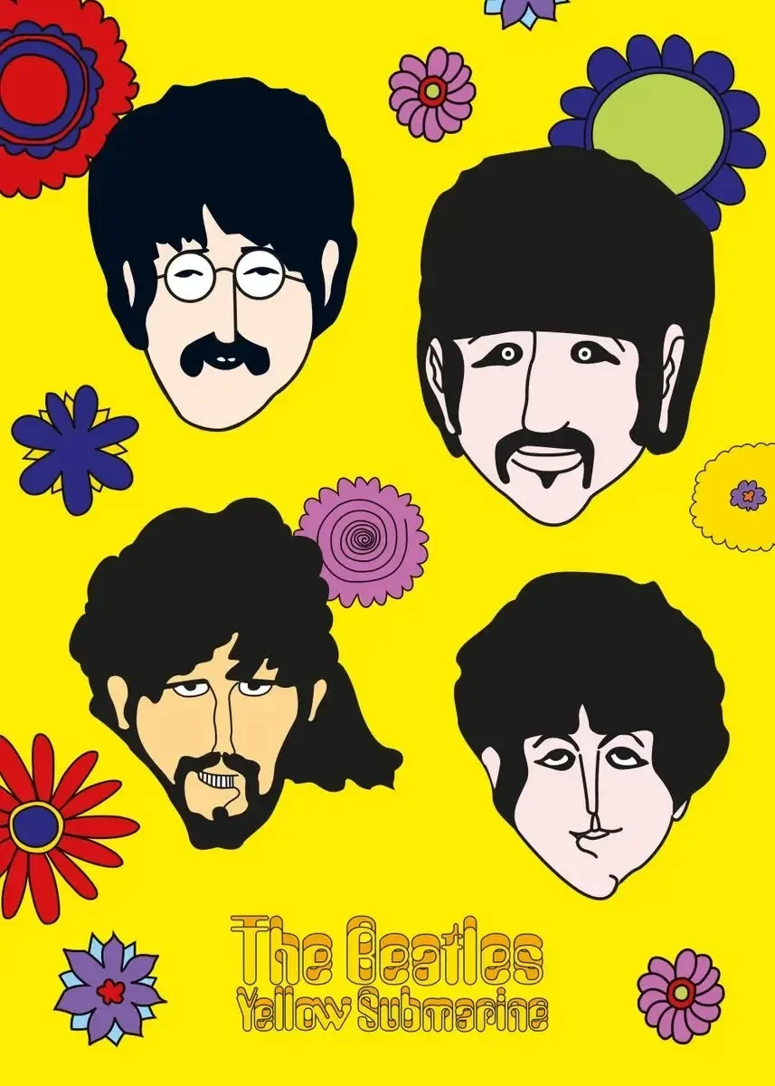 Plakat Beatles Yellow Submarine - kultowy zespół Wzór 4