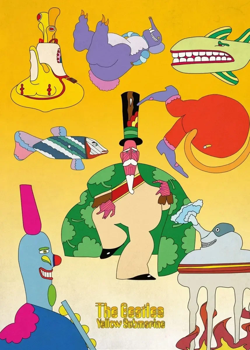 Plakat Beatles Yellow Submarine - kultowy zespół Wzór 6