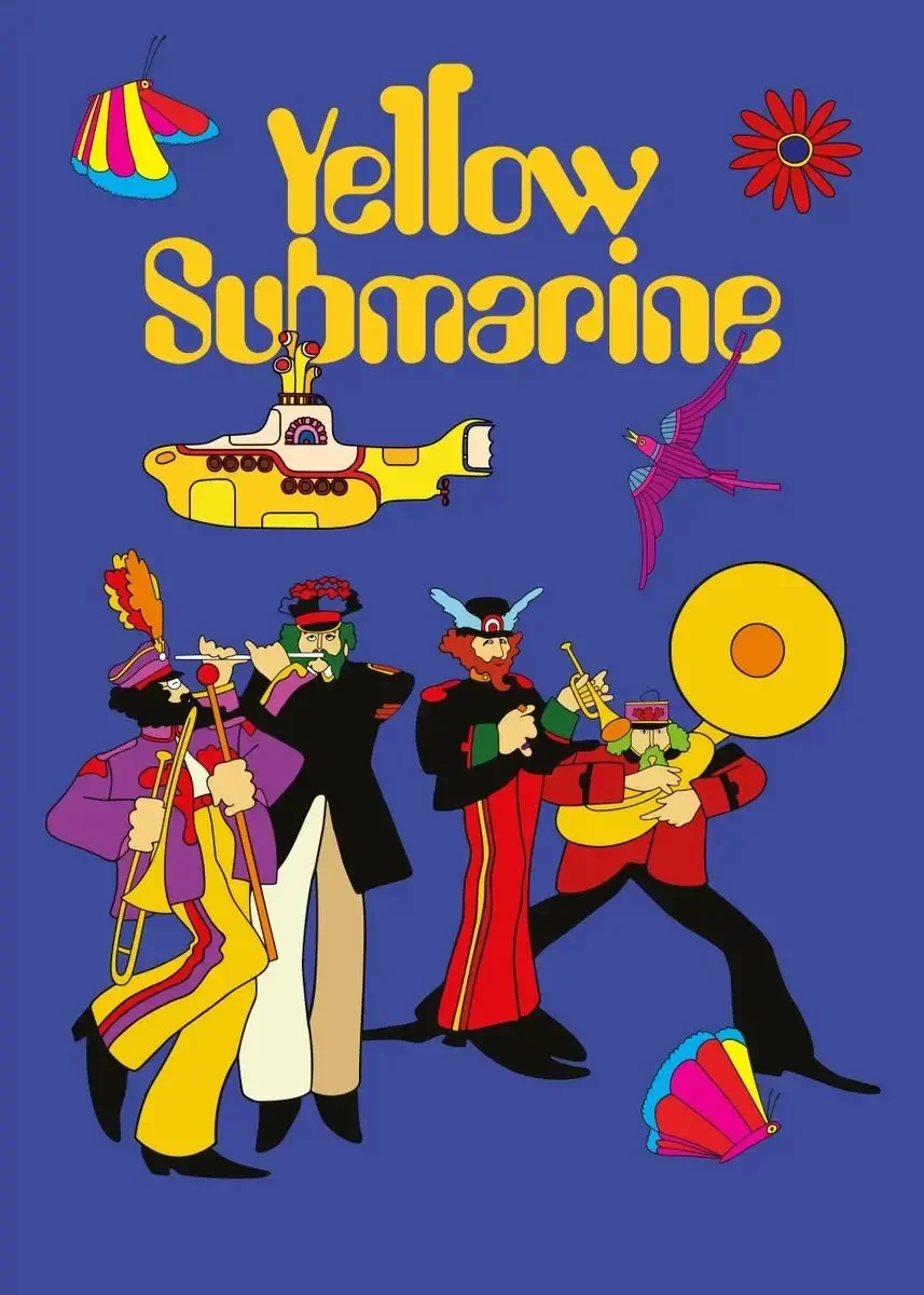 Plakat Beatles Yellow Submarine - kultowy zespół Wzór 7