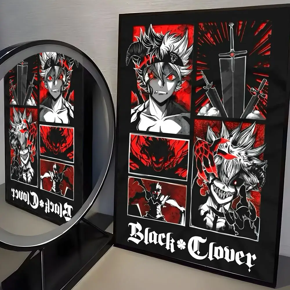 Plakat Black Clover - minimalistyczna grafika anime Zielony