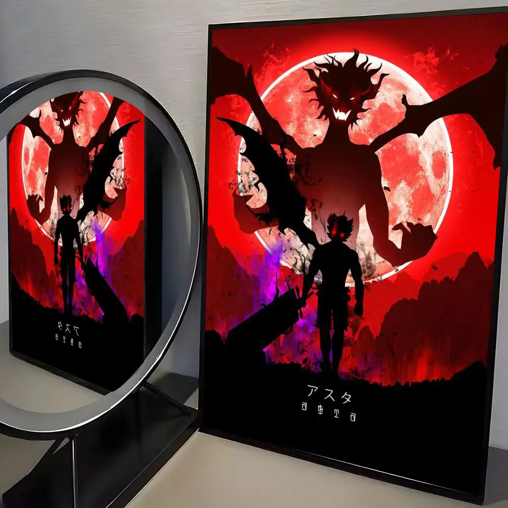 Plakat Black Clover - minimalistyczna grafika anime żółty