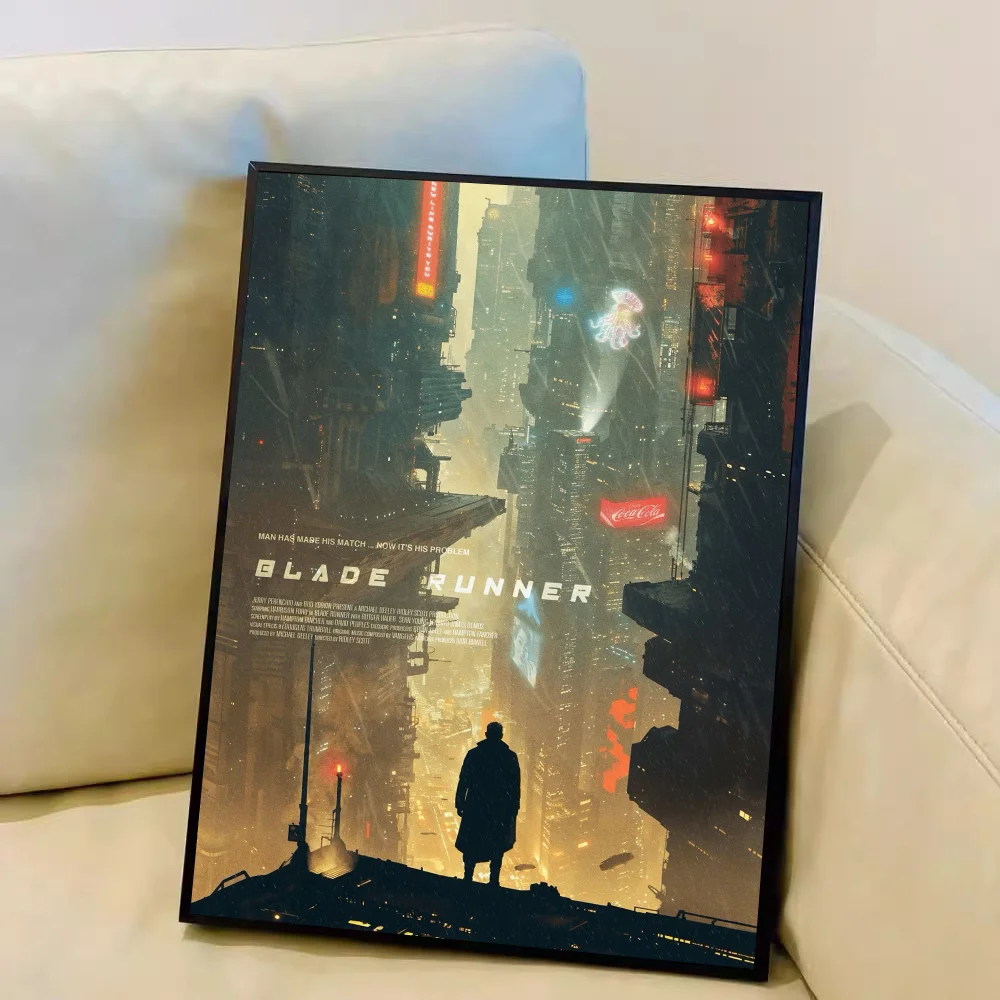 Plakat Blade Runner - retro plakat sci-fi Różowy