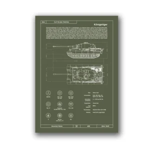 Plakat blueprint czołgu z czasów wojny Biały