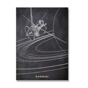 Plakat blueprint prom kosmiczny vintage śliwka