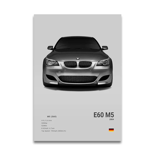 Plakat z samochodem sportowym BMW M - nowoczesna grafika do salonu Wzór 2