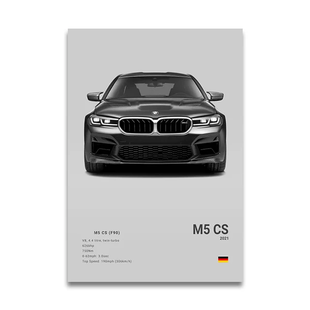 Plakat z samochodem sportowym BMW M - nowoczesna grafika do salonu Wzór 3
