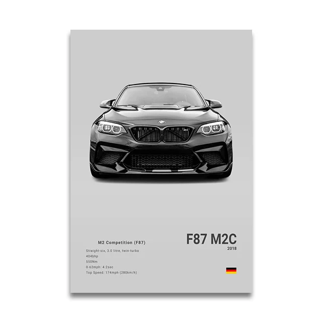 Plakat z samochodem sportowym BMW M - nowoczesna grafika do salonu Wzór 7