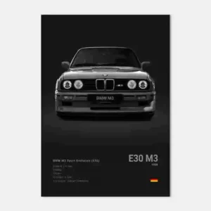 Plakat sportowe BMW czarno-biały Wzór 1