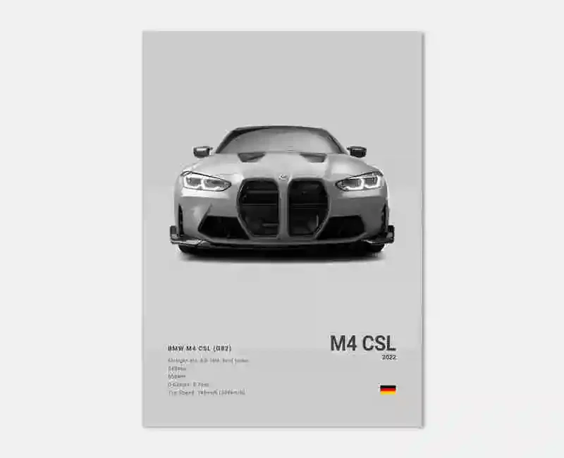 Plakat sportowe BMW czarno-biały Wzór 3