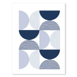 Boho abstrakcja w błękicie - plakat do salonu Wzór 1