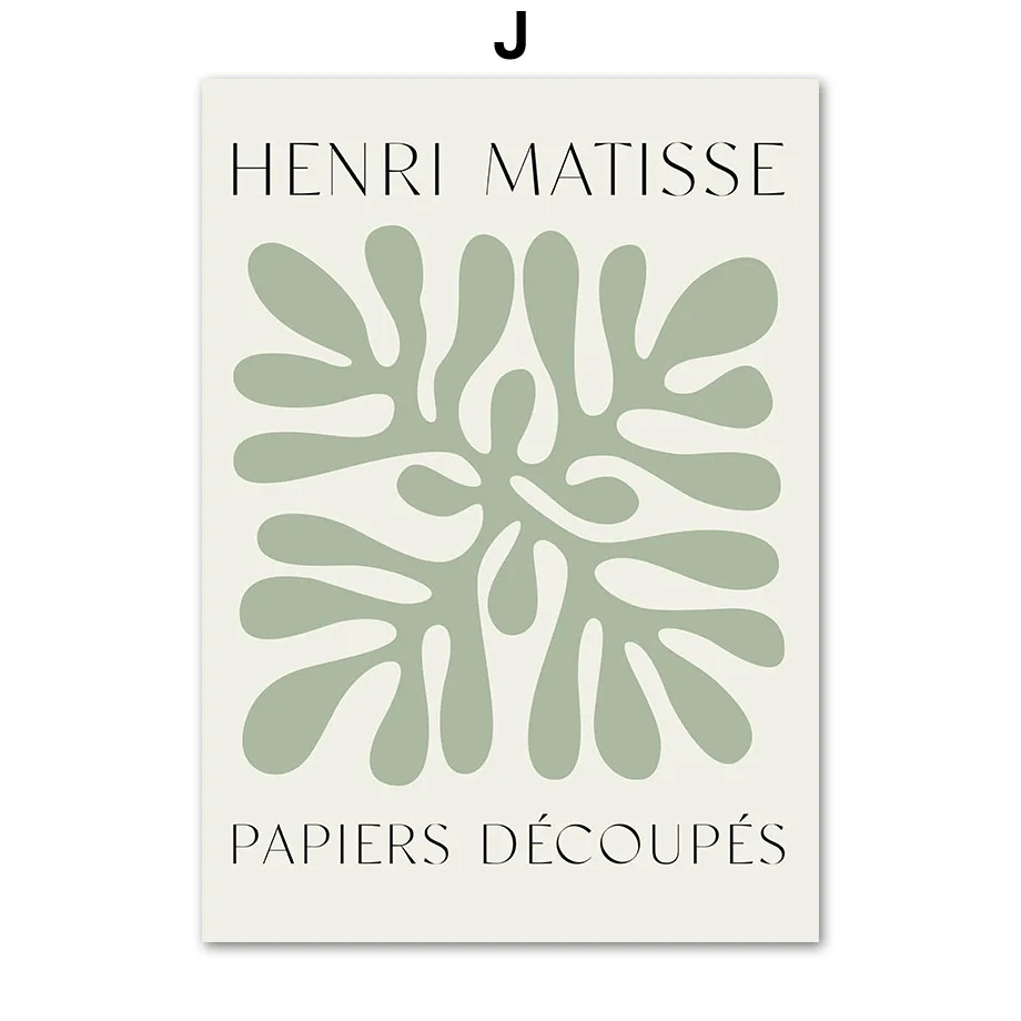 Plakat boho w stylu Matisse'a - liść i słońce Wzór 6