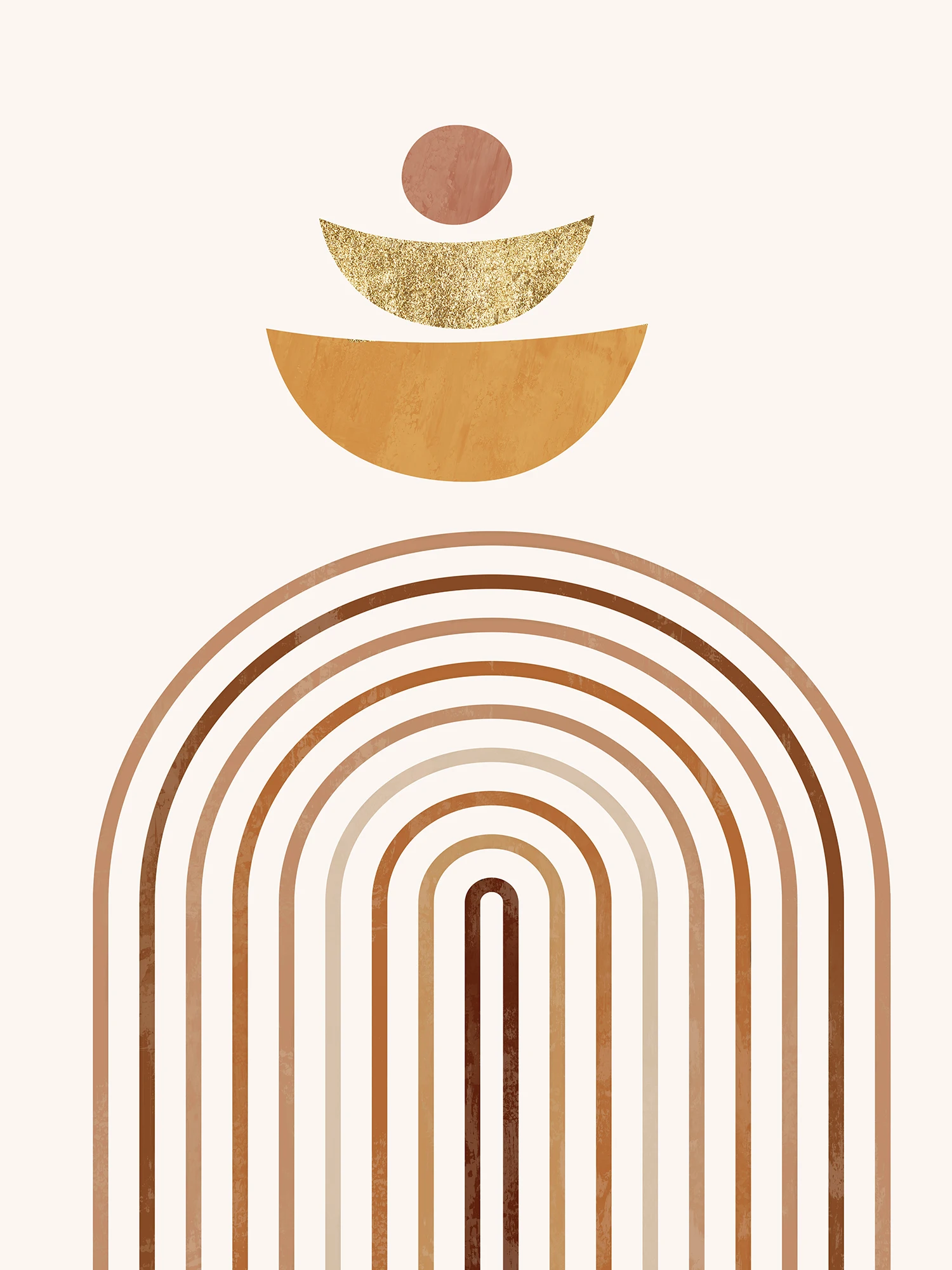 Boho abstrakcja - plakat geometryczny Wzór 4