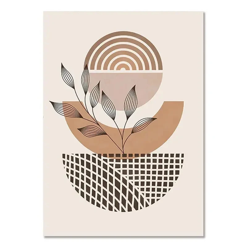 Boho Color Block - skandynawski plakat Biały