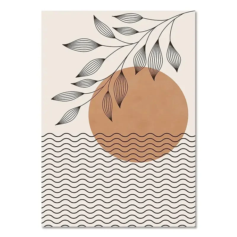 Boho Color Block - skandynawski plakat Czerwony