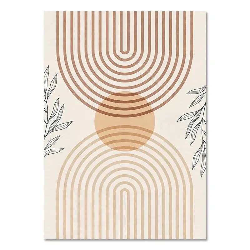 Boho Color Block - skandynawski plakat Granatowy