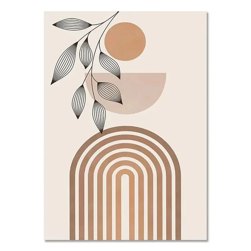 Boho Color Block - skandynawski plakat Jasnozielony