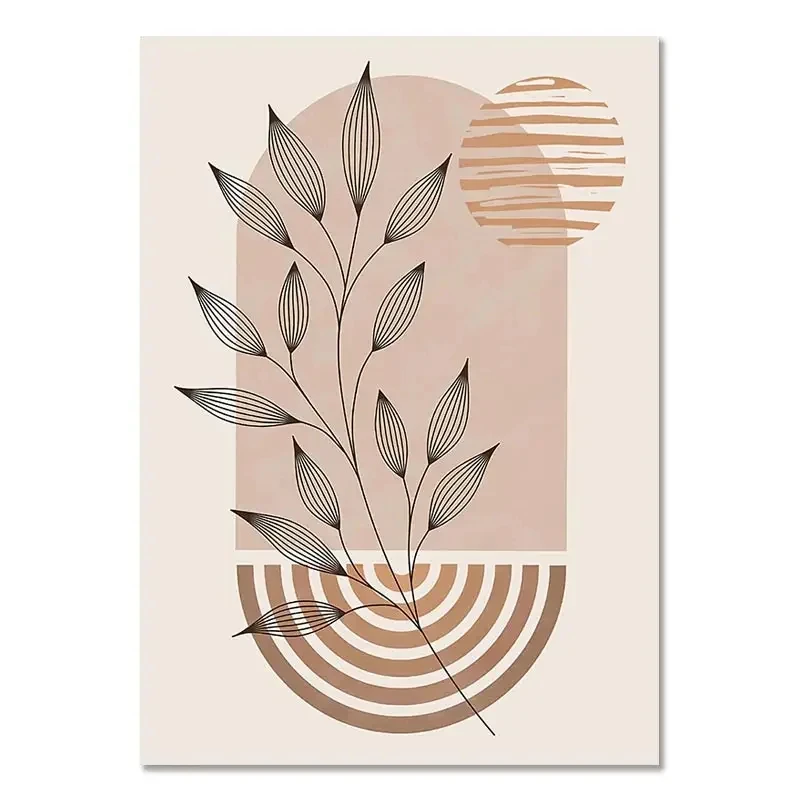 Boho Color Block - skandynawski plakat Jasnożółty