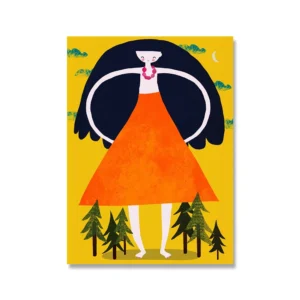 Plakat boho - kwiatowe ciało w stylu Fridy Kahlo Wzór 1