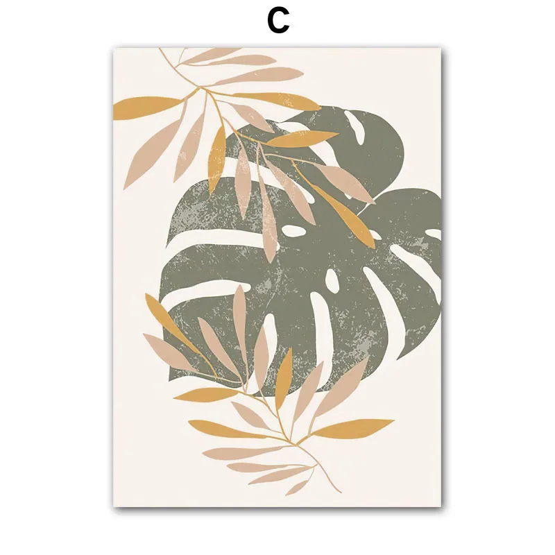 Plakat Boho Geometria Słońce Monstera Wzór 3