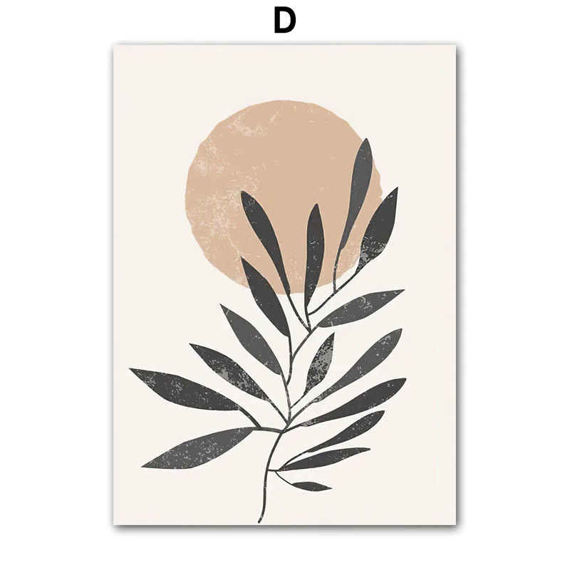Plakat Boho Geometria Słońce Monstera Wzór 4