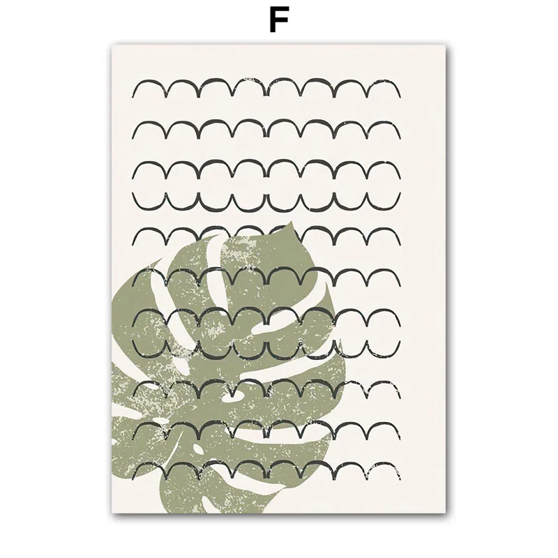 Plakat Boho Geometria Słońce Monstera Wzór 6