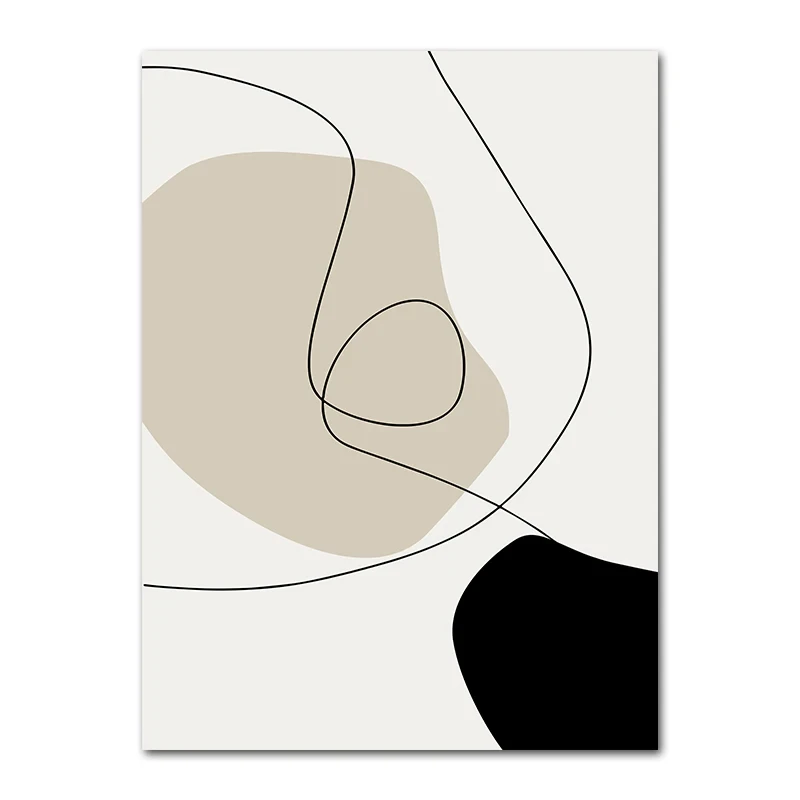 Plakat boho z geometrycznym liściem i tęczą Wzór 1