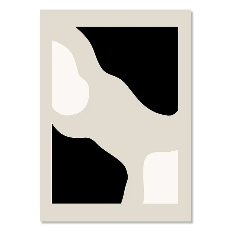Plakat boho z geometrycznym liściem i tęczą Wzór 7
