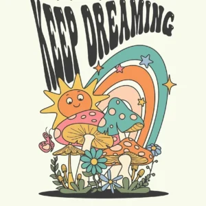 Plakat boho hippie kwiaty retro Wielo