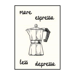 Plakat boho kawa i croissant Fioletowy/фиолетовый
