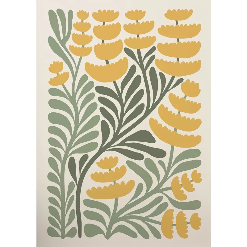 Plakat boho z abstrakcyjnymi kwiatami w stylu botanicznym 3