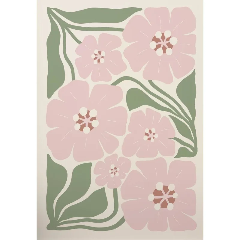 Plakat boho z abstrakcyjnymi kwiatami w stylu botanicznym 5