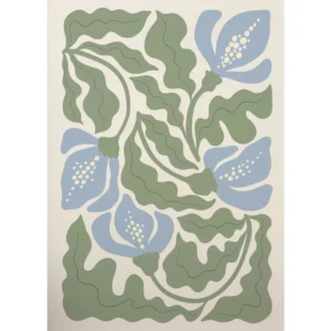 Plakat boho z abstrakcyjnymi kwiatami w stylu botanicznym 6