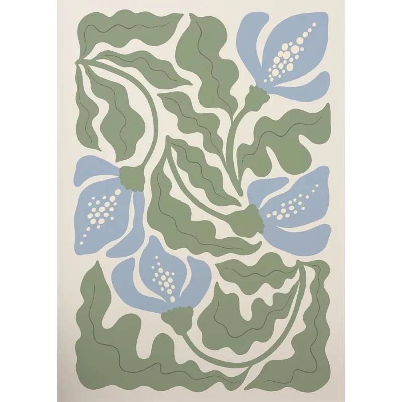Plakat boho z abstrakcyjnymi kwiatami w stylu botanicznym 6