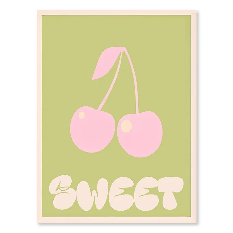 Plakat boho z kwiatami i sercem Wzór 2