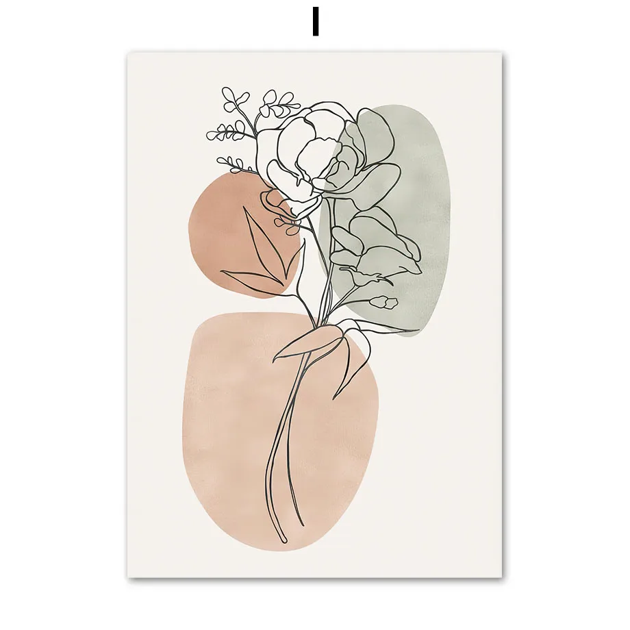 Plakat boho z liśćmi, słońcem i tęczą Wzór 4